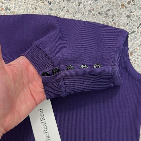 Angelo Tarlazzi purple eggplant mini dress knit 40 US 8 - Picture 4 of 5